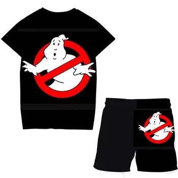 Vaikų Drabužių Rinkiniai Viršūnes+Kelnės Rinkiniai Ghostbusters T-shirt polyeste Tshirts Vaikai Šortai sportinis Kostiumas Kūdikių Berniukų 4-14 Metų