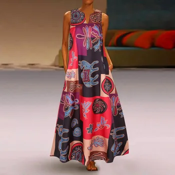 Vasara Ilga Suknelė 2021 Elegantiškas Apdaras Mados kilimo ir tūpimo Tako 3D Suknelė Šalis be Rankovių Suknelės Moterims Atsitiktinis Sundress Derliaus Maxi Suknelės