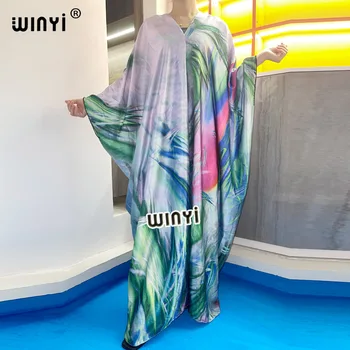 Vasaros Artimųjų Rytų aukštos kokybės sukienka ruoželiniu mados spausdinti 2021 WINYI Maxi moterų rūbeliai long beach V-kaklo Bohemijos suknelė