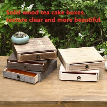 Vieno medžio masyvo arbatos dėžės, arbatos pakuotės medinės deginimas paulownia daugiasluoksnės arbatos dėklas Kinų stiliaus dovanos custom