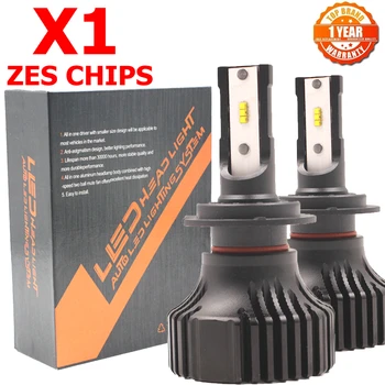X1 ZES H7 LED Lemputė LED H7 priekinių žibintų komplektas Rūko žibintai H4, H7, H8, H11 H1 H3 9005 9006 5202 PSX24 PSX26 Automobilio LED Lempos, LED Žibintai Lemputės