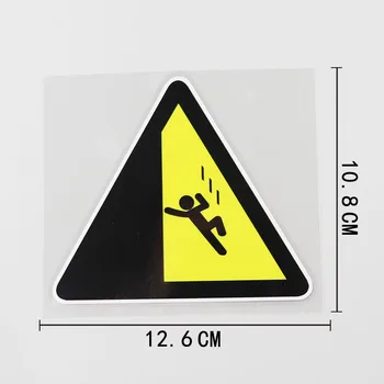 YJZT 12.6 CM X 10.8 CM Rizika Nukristi Įspėjimo PVC Automobilio Lipdukas, Decal 12C-0272