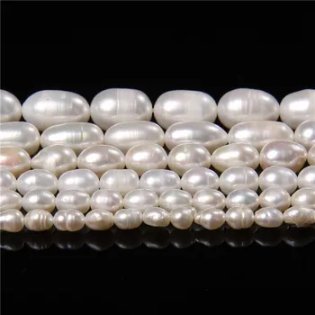 Įvairaus Dydžio Natūralios Baltos Perlų Karoliukus, Ryžių Tarpiklis Prarasti Granulių Papuošalai Priėmimo 