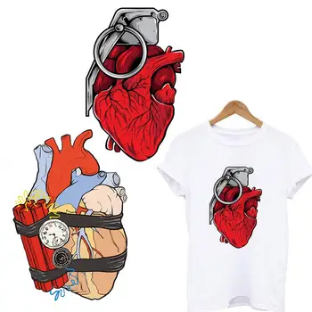Širdies Bomba Lipdukai Geležies Perdavimo Drabužių Pacthes Žmogaus Organų Juostelės Ant Drabužių Pleistras Termo Lipdukai 