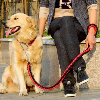 Šunų antkaklis didelis šuo, virvė, stereotipinis virvę P Grandinės pet ranka laikydami virvę pavadėlio traukos diržo Gamyklos didmeninės