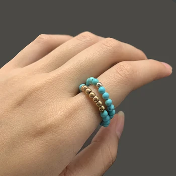 Žavesio Blue Stone Mados Zawalcowany Žiedai Moterims Asmenybės Reguliuojamas Porų Kristalų Žiedai pritaikoma Dovanos Žiedas