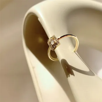 Žiedas Moterims Šviesos Prabanga Geometrinis Kristalų Žiedas Mados Paprasta Kolonėlė Anga Žiedas, Papuošalų Didmeninė