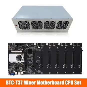 1 Set BTC-T37 Miner Plokštė CPU Nustatyti Chipset 8 Vaizdo Kortelės Lizdas DDR3 Memory Integruota VGA Sąsaja, Mažas Energijos Suvartojimas