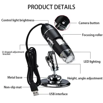 1000X Elektroninės Skaitmeninės Mikroskopų už WIN10/8/7/XP MAC Sistemos USB Nešiojamą Teigiamas Baltas LED didinamasis stiklas Optiniai Prietaisai