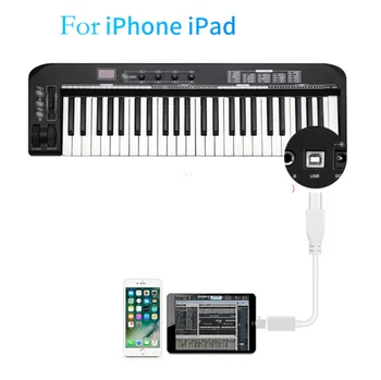 100vnt USB Duomenų Kabeliu žaibo MIDI Jungtis, USB Duomenų MIDI OTG Kabelis Spausdintuvui Standžiojo Disko Elektrinis pianinas laidas iphone