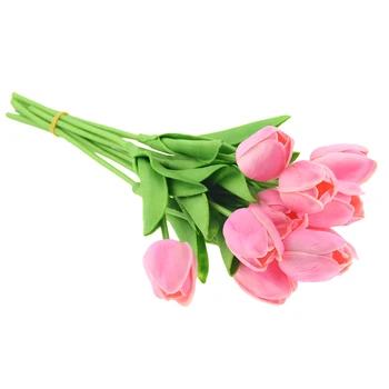 10vnt grožio Nekilnojamojo touch gėlės latekso Tulpės Dirbtinių gėlių Puokštė Netikrą gėlių nuotakos puokštė papuošti gėlės vestuvėms