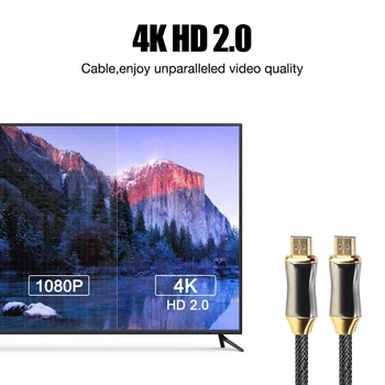 1M/1.5 M/2M/300CM/5M/10M 4K Didelės Spartos Stabilus Signalas Aukso Padengtą Jungtis HDMI Suderinamus 2.0 Kabelis Laido Nešiojamas DVD TV