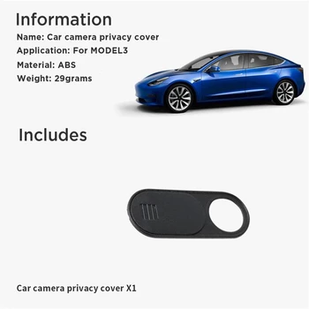 1PCS Saugumo Automobilių Reikmenys Shield Privatumo Apsaugos Patvarus Įrankiai Plonas Kameros Dangtelį, Automobilio Kamera Tesla Model 3 2017-2020