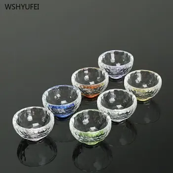 2 vnt./daug Aukštos kokybės Kinų stiliaus stiklo Arbatos Puodelius kelis spalva Skaidri arbatos dubenėlį Atskirų Taurės Teaware Priedai