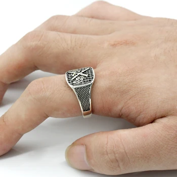 2019 karšto 925 sterlingas sidabro ponios žiedas turkijos retro stiliaus kirvis žiedas papuošalai, vyrų mados, papuošalai naują įrašą