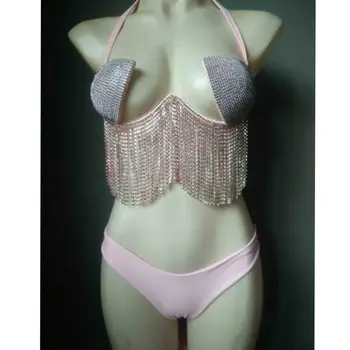 2020 venera atostogų diamond juosteles bikini komplektas kalnų krištolas maudymosi kostiumėliai, push up maudymosi kostiumėlį, maudymosi kostiumą, karšto pardavimo paplūdimio