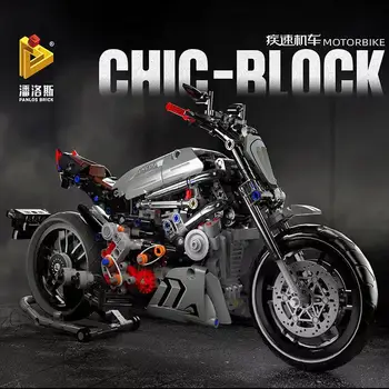 2021 672001-3 Kūrėjas Ekspertų Techninė Miesto Sporto Lenktynių Motociklo Lokomotyvų Ss Modulinių Plytų Modelio Blokai Žaislai