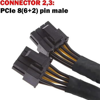 2021 CPU Power Splitter Cable 8Pin Dual CPU 8 Pin(6+2) CPU motininės Plokštės Maitinimo Adapteris Y Splitter ilgintuvas 20cm