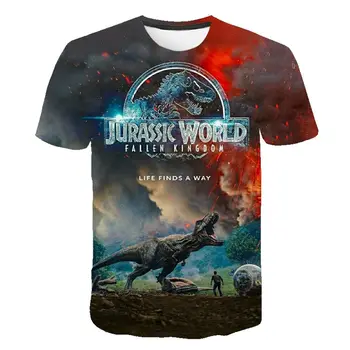 2021 m. Vasarą Naujas Juros periodo Parkas, T-marškinėliai Vyrams, Atsitiktinis Juokinga Viršuje Dinozaurų Pasaulyje 3D Spausdinimo Kasdien Cool O-kaklo Negabaritinių T-shirt110-6XL