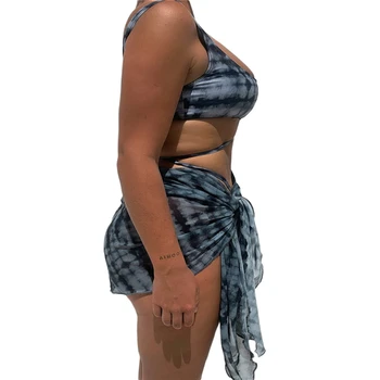 2021 Mados Moterų 3PCS maudymosi kostiumėlį Rinkinys Sexy Liemenėlė Panty Įvyniojimas Sijonas Kostiumas maudymosi Kostiumėliai Maudymosi Apranga Vasaros Atostogų Paplūdimyje