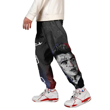 2021 naujas hiphop 3D Ziajać Vyrų lil peep unisex darbo drabužiai Harajuku streetwear elastinga juosmens mados hip-hop rudens žiemos Sporto kelnės