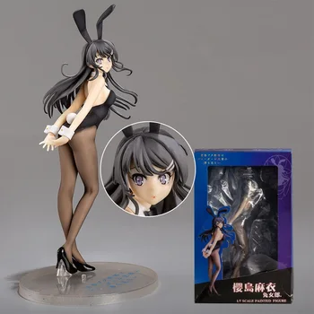 20cm Taito Japonijos Anime Aobuta Sakurajima Mai Bunny Mergina Ver Mai Senpai Anime PVC Veiksmų Skaičius, Žaislų Kolekcionuojamos Lėlės Modelio Dovana