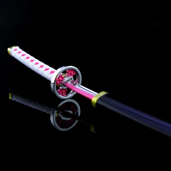 26cm Anime Lydinio Kardas Demon Slayer ' s Blade Anime Keychain Ginklą Modelio Papuošalus Virtuvės Duris Tanjiro Sunwheel Peilis Cospy Prop