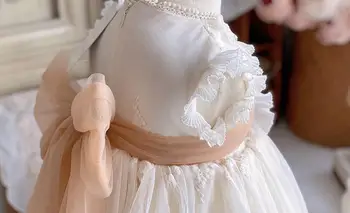 2VNT Vasaros Lolita ispanijos Vintag Princesė Rankovių Lankas, Kamuolys Suknelė Suknelė Cute Kūdikių Mergaitės Gimtadienio Turkija Velykų Y3827
