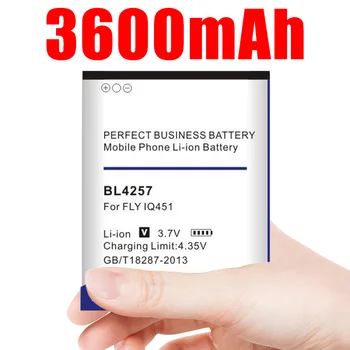 3600mAh BL4257 Li-ion Telefono Baterija SKRISTI IQ451 mobilusis telefonas