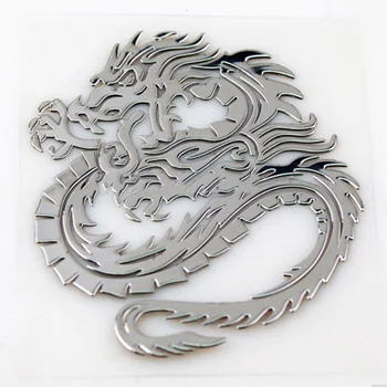 3D Dragon Lipdukas Automobilio bagažo skyriaus Nikelio Lydinio Ženklelis Emblema Dragon Lipdukas Priedai, Klijai Automobilių Stilius Ženklelio Lipdukai