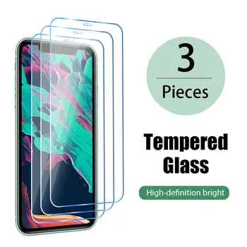 3PCS Grūdintas Stiklas iphone 12 11 Pro xs max mini screen protector, iphone 8 7 6 6S 5 5S Plus SE 2020 X XS XR stiklo