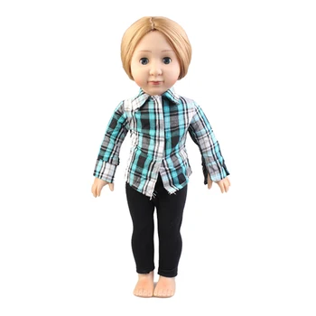 43cm Naujas Reborn Baby Doll Marškinėliai, Žalios Spalvos Pledas ilgomis rankovėmis Marškinėliai, 18 Colių Amerikos ir Rusija,OG Mergina Lėlės Žaislas