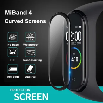 9D Filmas Xiaomi Mi Juosta 6 5 4 Band6 MiBand6 9D Lenktas Apsauginės Plėvelės Xiaomi MiBand 6 5 4 Smart Apyrankė Ne Stiklo
