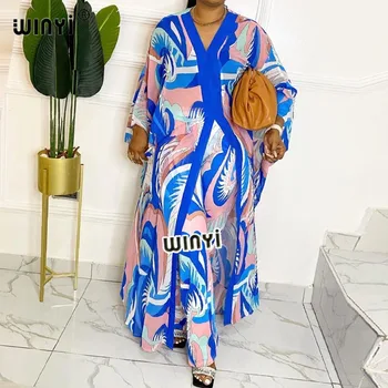 AFRIKOS Mados Bloggers Rekomenduojame Populiarus spausdinti Šilko Kaftan Maxi suknelės Prarasti Vasaros Paplūdimio Bohemijos kaftan ilga suknelė lady