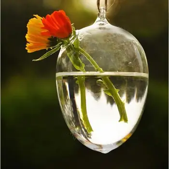 Aišku, Kiaušinių Formos Stiklo Kabo Vaza, Butelis Puodą Gėlių Namuose Vestuvių Dekoras