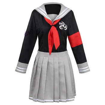 Anime Danganronpa Peko Pekoyama Cosplay Kostiumų JK Schlool Vienodas Sailor Kostiumas Viršuje, Sijonas Perukas, Akiniai
