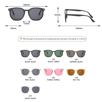 Atsitiktinis juodas kvadratas akiniai nuo saulės atspalvių Moterų PC rėmo UV 400 vairavimo vyriški akiniai Vintage mados rausvos spalvos, saulės akiniai, akiniai