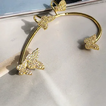 Aukštos kokybės S925 sidabro inkrustacijos visą deimantų AAAAA cirkonis, drugelis vienu auskaru, moterų vestuvės juvelyrika