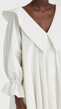 Balta Mini Suknelė Moterims Elegantiškas V-kaklo, Riešo Drugelis Rankovės Skirtos-line Šalis Suknelė Atsitiktinis Palaidų Minkšta Suknelė Vasaros 2021