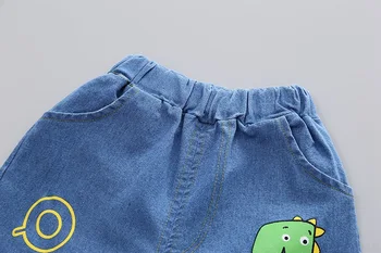 Berniukai trumparankoviai kostiumas medvilnės atsitiktinis animacinių filmų T-shirt baby boy vasaros drabužių kelnės 2 vnt vaikams drabužių