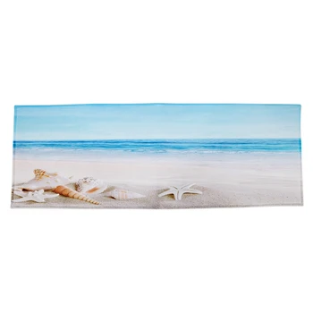 Blue Ocean Žvaigždė Myli Shell Holiday Beach Pajūrio Peizažai Jūrmylių Tema Spausdinti Poliesteris Gumos Anti-Slydimo Vonios Kambario Kilimėliai Ru