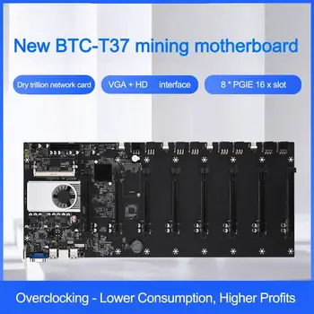 BTC-T37 Miner Plokštė, Nustatyti 8 Vaizdo Kortelės Lizdai, DDR3 Atminties, Borto VGA sąsaja, Mažas energijos suvartojimas
