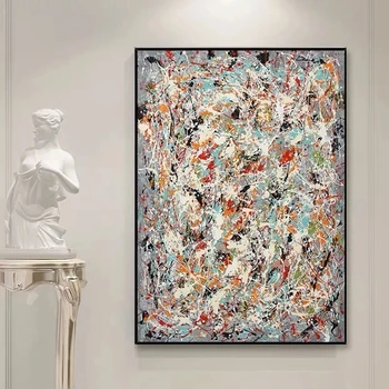 Citon Jackson Pollock Šedevras Abstrakčiai Aliejaus Tapybos Drobės Plakatai ir Spausdina Sienos Menas Nuotraukas Kambarį Namų Dekoro