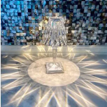 Crystal stalo lempa bar hotel šalis dekoro stalo lempa įkrovimo portable led jutikliniu jungikliu stalo lempa