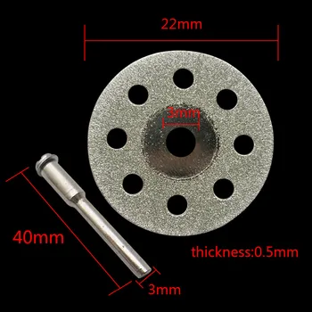 Deimantiniai Diskai 10pc+3.0 mm Kotelio Dremel Priedai Deimantų Šlifavimo Rato Pamačiau Diskinės Pjovimo Diskas Dremel Rotacinis Įrankis