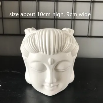 Dervos Tinkas Mergina Vaza Maker 3D Buda Galvos Molio Silikono Puodą Formų Betono Vazonas Sodinamoji Pelėsių