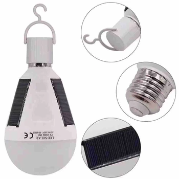 E27 Didmeninė Dropshipping LED Saulės Lauko Saulės Šviesos Elektros Energijos Lempa Pagalbos Plastiko Lemputė Plastikinių Žibintų integruotas