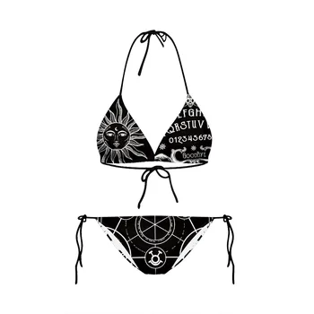 FCCEXIO Moterys Vasarą Bikini Nustatyti maudymosi kostiumėlį, Žvaigždės, Mėnulis Spausdinti Ponios Maudymosi Kostiumą, maudymosi Kostiumėliai, 2021 Backless Plaukti Kostiumai Paplūdimio