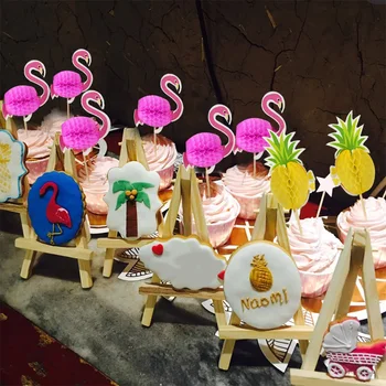 Flamingo Ananasų Keksas Topper Vaisių dantų krapštuką už Havajų Tema Beach Party Apdailos Vestuvių, Gimtadienio Tortas Topper Supplies8