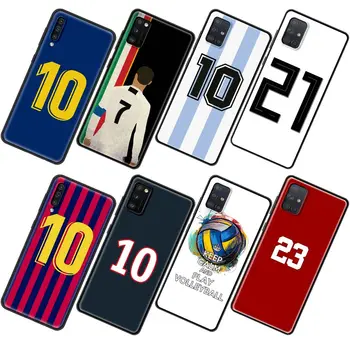 Futbolo Skaičius 10 Case for Samsung Galaxy A50 A51 A70 A71 A10 A20 A30 A40 A11 A21s A31 A41 TPU Minkštas Telefono Atvejais Dangtis